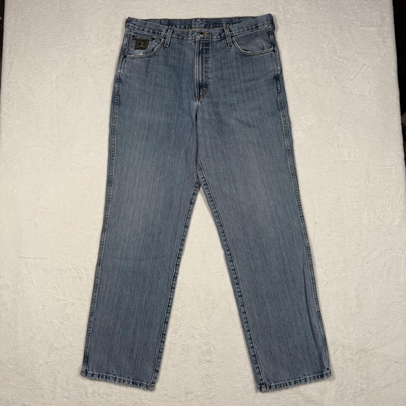 Cinch‎ Jeans Mens 35x32 Blue Denim Straight Leg RMCC-1622-C Western Distressed - Picture 2 of 16